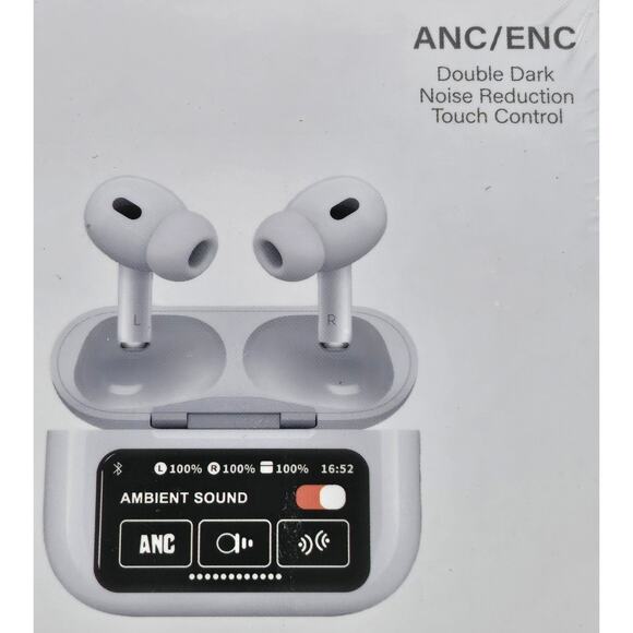 ANC/ENC Headphone Earbuds with Touch Display Charging Case - Noise Cancelling - Picture 3 of 3